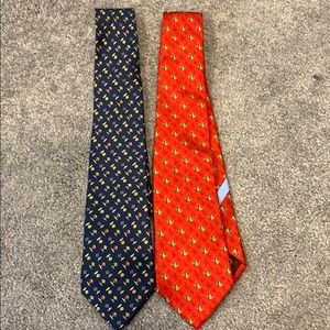 Two Silk Vintage Ferragamo Ties Made in Italy